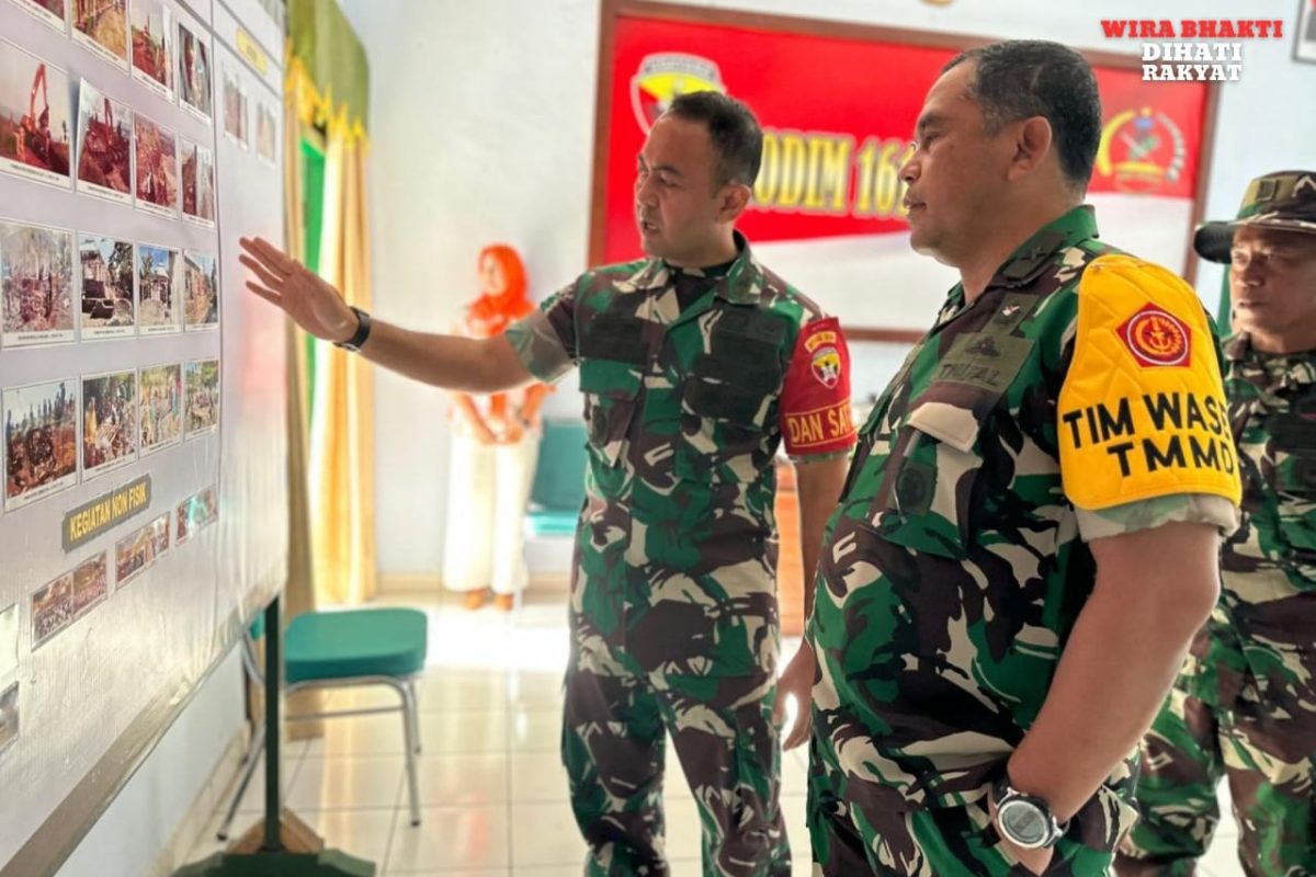 Tim Pengawasan dan evaluasi (Wasev) Mabes TNI melaksanakan kunjungan kerja di Kodim 1614/Dompu dalam rangka mengecek langsung sasaran TNI Manunggal Membangun Desa (TMMD) ke 120 di Kabupaten Dompu, Selasa (21/05/2024).