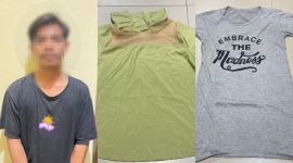 Terduka Pelaku MAA asal Kecamatan Selaparang Mataram diamankan Polisi bersama barang bukti 1 baju lengan panjang warna hijau, dan 1 lembar baju kaos lengan pendek tulisan Embrace the Madness. (Polresta Mataram)