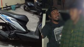 Kolase: Terduga pelaku pencurian sepeda motor di Parkiran KFC Mataram Mall DS (26) ditangkap Tim Resmob Sat Reskrim Polresta Mataram. Selasa (18/06/2024). Foto (Humas Polresta Mataram).