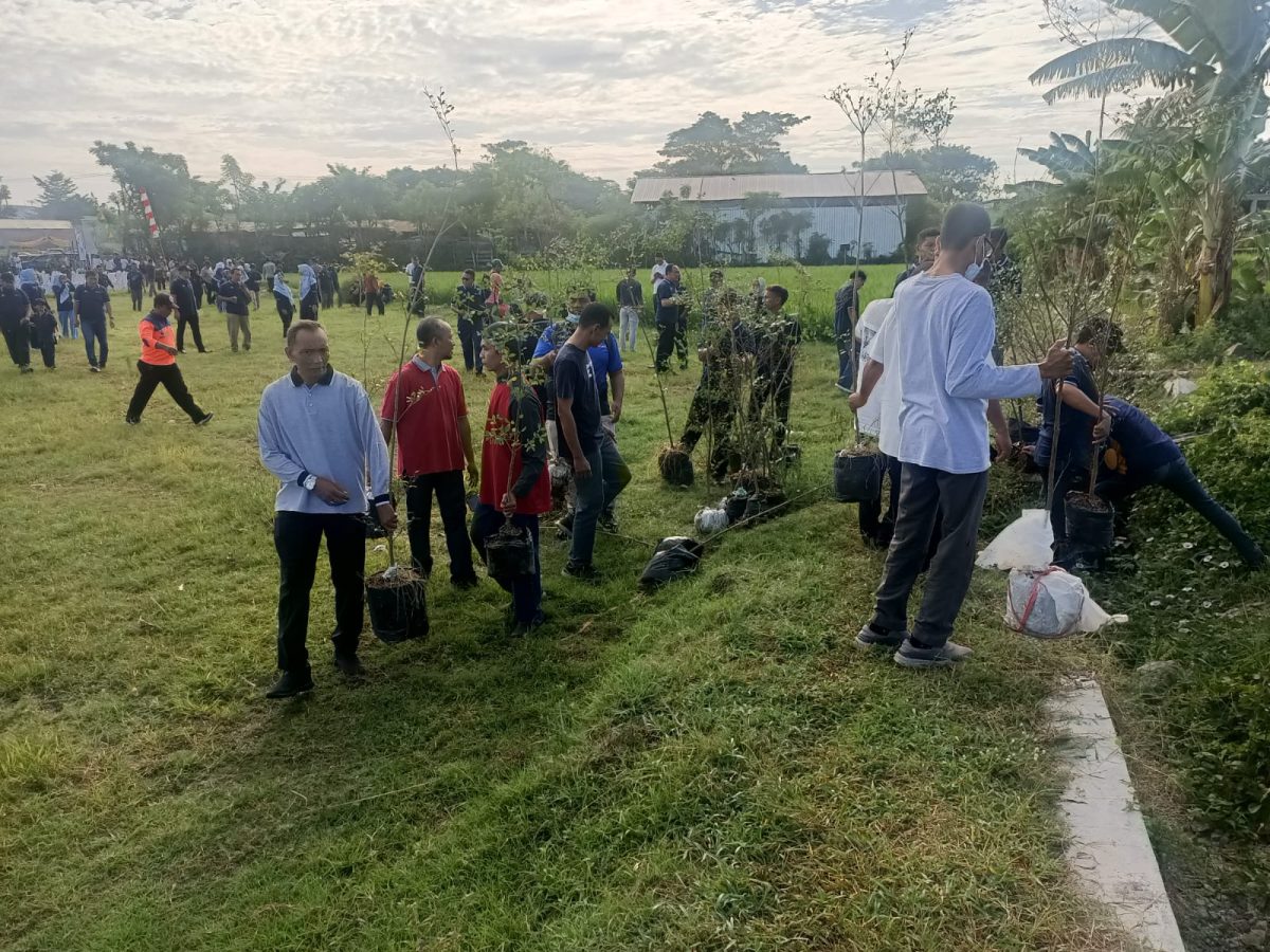 Aksi nyata untuk melestarikan lingkungan dengan melakukan penanaman 300 pohon di jl. sopoq Angen, Lombok Barat. Rabu (05/06/2024). (Diskominfotik/afid/husni/angge/Zul)