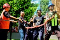 Museum Negeri NTB bekerjasama dengan BPBD NTB dan Damkar Lombok Barat UPTD Batu Layar dalam simulasi Kebakaran. Kamis (18/07/2024).