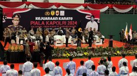 Tim Karate Polda Nusa Tenggara Barat (NTB) dalam ajang bergengsi National Open Karate Championship Kapolri Cup 2024 yang digelar di GOR Laga Tangkas Pakansari, Bogor, dari tanggal 26 hingga 28 Juli 2024.