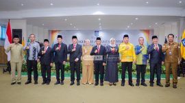 Kelima pejabat yang dilantik oleh Penjabat (Pj) Gubernur NTB Hassanudin pada Selasa (24/09/24) di Graha Bhakti Praja, Mataram. Foto (Bidang IKP Diskominfo Mataram).