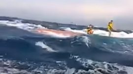 ABK Kapal Bahula yang berhasil dievakuasi. Photo (Screenshoot Video amatir).