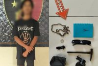 Terduga pelaku MPA, pria 26 tahun, asal Pujut Lombok Tengah diduga melakukan pencurian di kost-kostan. Foto: (Humas Polresta Mataram).