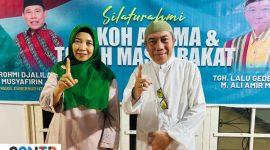 Foto (kiri) Calon Gubernur NTB, Hj. Sitti Rohmi Djalilah bersama TGH Lalu Gede Sakti Amir Murni. Foto (Doc. Istimewa).
