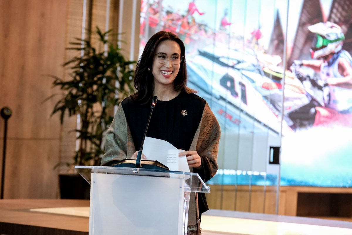 Menteri Pariwisata Widiyanti Putri Wardhana dalam Press Conference Aquabike Jetski World Championship di Kantor InJourney, Jakarta, Kamis (31/10/2024). Foto: Dok Biro Komunikasi Kemenparekraf