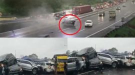 Potret Kecelakaan Lalu Lintas di Tol Cipularang KM 92 Arah Jakarta, pada Senin, 11 November 2024. Simak ulasan selengkapnya. (Dok. Istimewa)