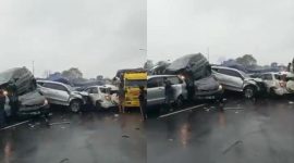 Potret Kecelakaan Lalu Lintas di Tol Cipularang KM 92 Arah Jakarta, pada Senin, 11 November 2024. Simak ulasan selengkapnya. (Dok. Istimewa)