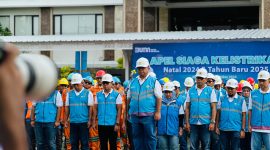 PLN Unit Induk Wilayah (UIW) Nusa Tenggara Barat menggelar apel siaga guna memastikan keandalan pasokan listrik di seluruh wilayah operasionalnya. Senin (16/12/2024). Foto (Humas PLN NTB)