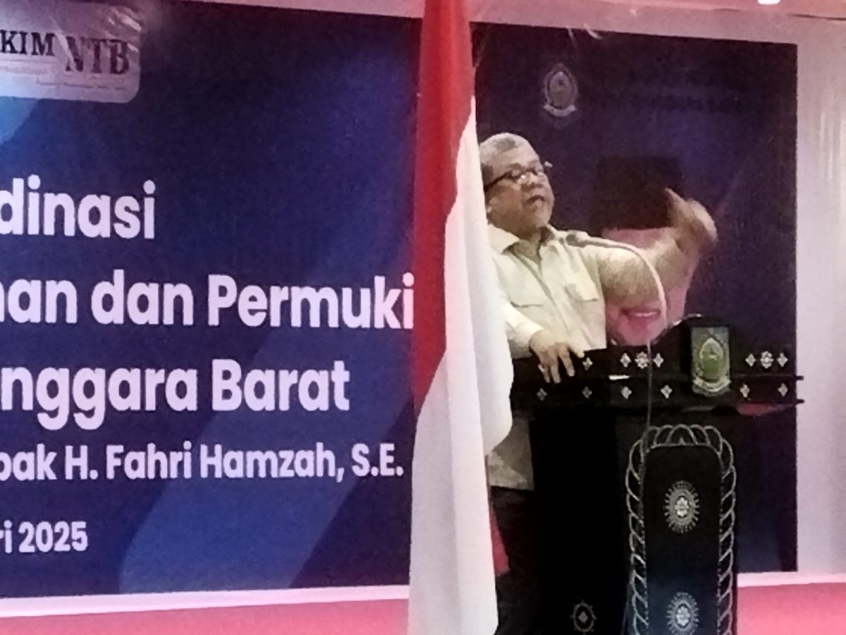Wakil Menteri Perumahan dan Kawasan Permukimam, Fahri Hamzah saat rapat koordinasi (Rakor) di Mataram. Jumat (17/01/2024). Foto (Dedi Suhadi)