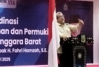 Wakil Menteri Perumahan dan Kawasan Permukimam, Fahri Hamzah saat rapat koordinasi (Rakor) di Mataram. Jumat (17/01/2024). Foto (Dedi Suhadi)