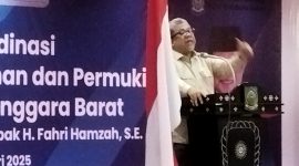 Wakil Menteri Perumahan dan Kawasan Permukimam, Fahri Hamzah saat rapat koordinasi (Rakor) di Mataram. Jumat (17/01/2024). Foto (Dedi Suhadi)