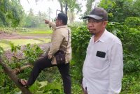 Lurah Denggen Timur, Jamaludin, S.HI, saat melihat langsung pembukaan jalan. Foto (Doc.Istimewa).