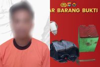 Kolase Terduga F beserta  barang bukti brankas.