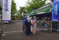 Terlihat tempat antrian penukar uang baru yang diadakan Bank Indonesia Kantor Perwakilan NTB. Foto (Dedi Suhadi/gontb).