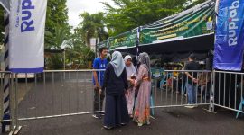Terlihat tempat antrian penukar uang baru yang diadakan Bank Indonesia Kantor Perwakilan NTB. Foto (Dedi Suhadi/gontb).