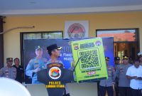 Polres Lombok Utara Lounching Aplikasi Barcode untuk quick respon  dalam memberikan pelayanan kepada masyarakat. Foto (Doc.Ist)
