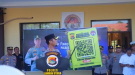 Polres Lombok Utara Lounching Aplikasi Barcode untuk quick respon  dalam memberikan pelayanan kepada masyarakat. Foto (Doc.Ist)