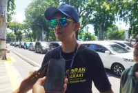 Koordinator aksi Driver Online, Rudi. Foto (Dedi Suhadi/GONTB).