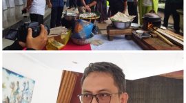 Para duta besar mencicipi serabi dan kepala Museum NTB, Ahmad Nuralam 