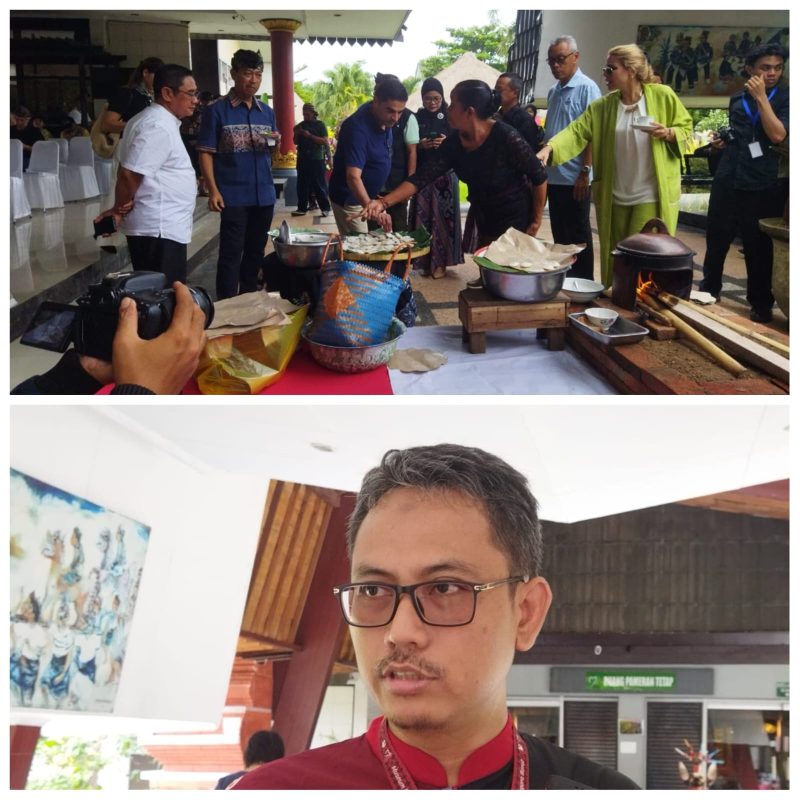 Para duta besar mencicipi serabi dan kepala Museum NTB, Ahmad Nuralam 