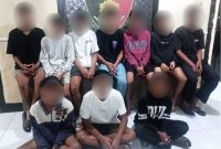 10 orang terduga pelaku dalam pengeroyokan  di sebuah Kos-kosan di Jl. RM Panji Anom, Kelurahan Pagutan Timur, Kecamatan Mataram, Senin (12/05/2025) diamankan Polresta Mataram. Foto (Polresta Mataram)