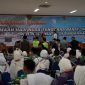 Pelepasan Calon jamaah Haji NTB Kloter 7 di gedung Bir Ali Asrama Haji Embarkasi Lombok. Foto (PLN NTB)