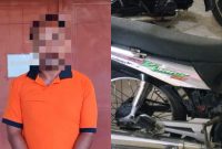 Kolase terduga pelaku  bersama barang bukti.