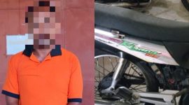 Kolase terduga pelaku  bersama barang bukti.