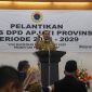 Gubernur NTB, Lalu Muhamad Iqbal saat pelantikan Dewan Pengurus Daerah (DPD) Asosiasi Perusahaan Jasa Tenaga Kerja Indonesia (APJATI) NTB masa bakti 2024–2029, Selasa 10 Juni 2025. Foto (Dedi Suhadi/Gontb).