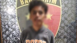 Terduga pelaku A, warga Mataram yang diduga mencuri gerobak sampah  milik K, warga Pagutan Barat, Kecamatan Mataram, Kota Mataram. Foto (Humas Polresta Mataram).
