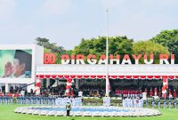 Foto suasana pelaksanaan Upacara Peringatan Detik-Detik Proklamasi di Istana Merdeka, Minggu (17/08). (Foto: BPMI Setpres)