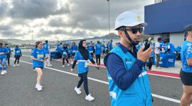 Personel PLN NTB yang sukses mengawal dan menjaga pasokan listrik pada event Pocar sweat Run 2025 yang berlangsung di Sirkuit Mandalika. Minggu (14/09/2025). Foto (PLN NTB)