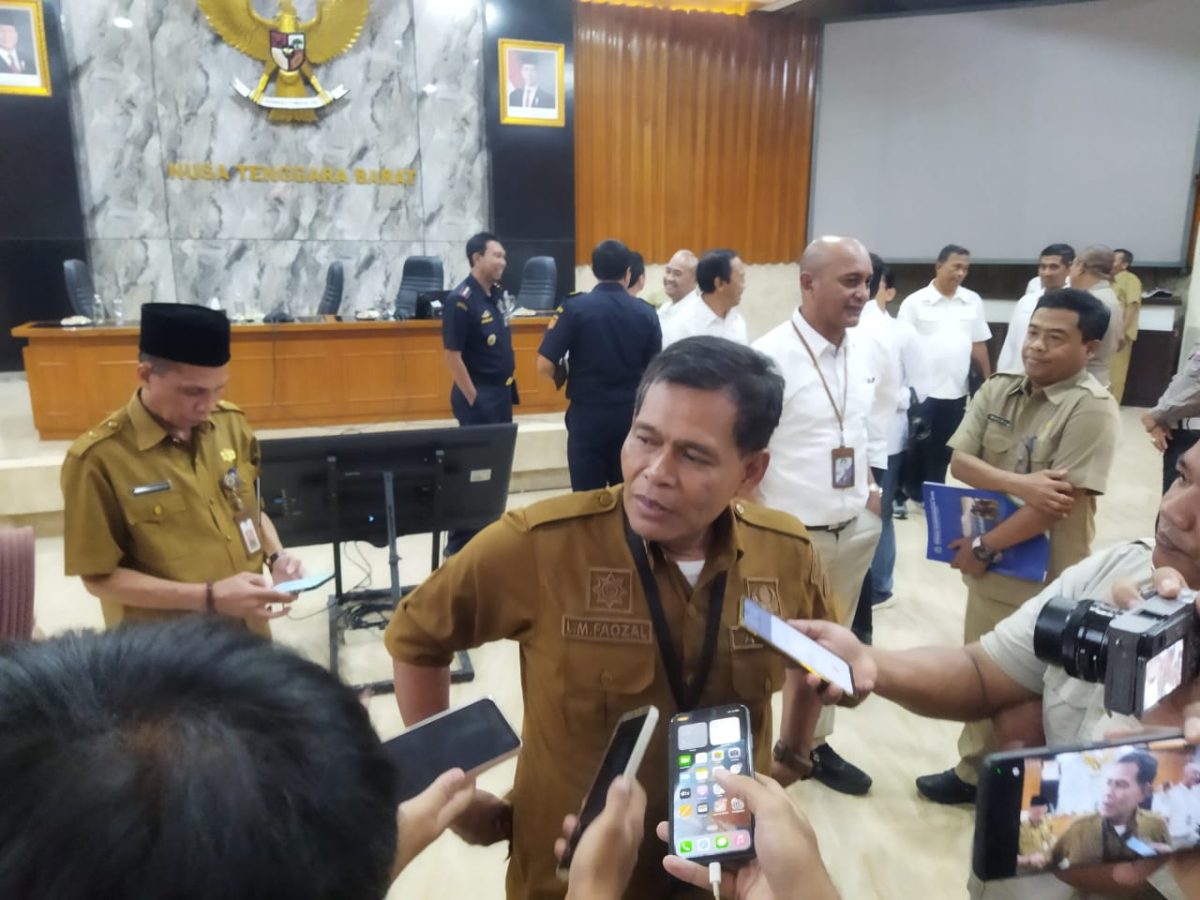 Penjabat Sekda Provinsi NTB, Lalu Moh. Faozal ditemui usai Rakor MotoGP, Senin 15 September 2025. Foto (Dedi Suhadi)