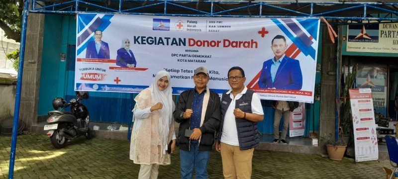 Dewan Pimpinan Cabang partai DEMOKRAT kota Mataram melaksanakan kegiatan sosial Donor Darah di kantor DPC Partai DEMOKRAT di jalan Arya Banjar Getas, Tanjung Karang, Sekarbela Kota Mataram. Sabtu 17 Januari 2026.