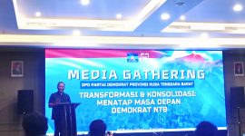 DPD Partai Demokrat NTB, Si Made Rai Edi Astawa, menggelar gathering bersama awak media di Kantor DPD Partai Demokrat NTB, Minggu (18/1/2026).
