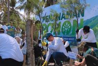 PT PLN Energi Primer Indonesia (PLN EPI) menanam 2.500 pohon cemara udang di kawasan Pantai Induk Lombok, Jeranjang, Lombok Barat, Nusa Tenggara Barat, melalui kegiatan bertajuk MenEPI untuk Bumi 2026 yang digelar dalam rangka memperingati Hari Keanekaragaman Hayati. Foto (SAHAYA)