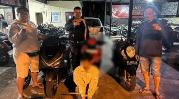 Terduga pelaku pencurian kendaraan bermotor (curanmor) saat dibawa ke mapolresta Mataram. Foto (Polresta Mataram).