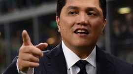 MILAN, ITALY - APRIL 03:  President FC Internazionale Erick Thohir attends the Serie A match between  FC Internazionale and Torino FC Milano at Stadio Giuseppe Meazza on April 3, 2016 in Milan, Italy.  (Photo by Claudio Villa - Inter/FC Internazionale via Getty Images )