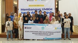 PT PLN (Persero) Unit Induk Wilayah Nusa Tenggara Barat (UIW NTB) melalui PLN UP3 Sumbawa dan PLN ULP Samawa Rea menggelar sosialisasi Keselamatan dan Kesehatan Kerja (K3) bagi pelaku Usaha Mikro, Kecil, dan Menengah (UMKM) di Rumah BUMN, Jalan Garuda, Labuhan Badas, Kabupaten Sumbawa.